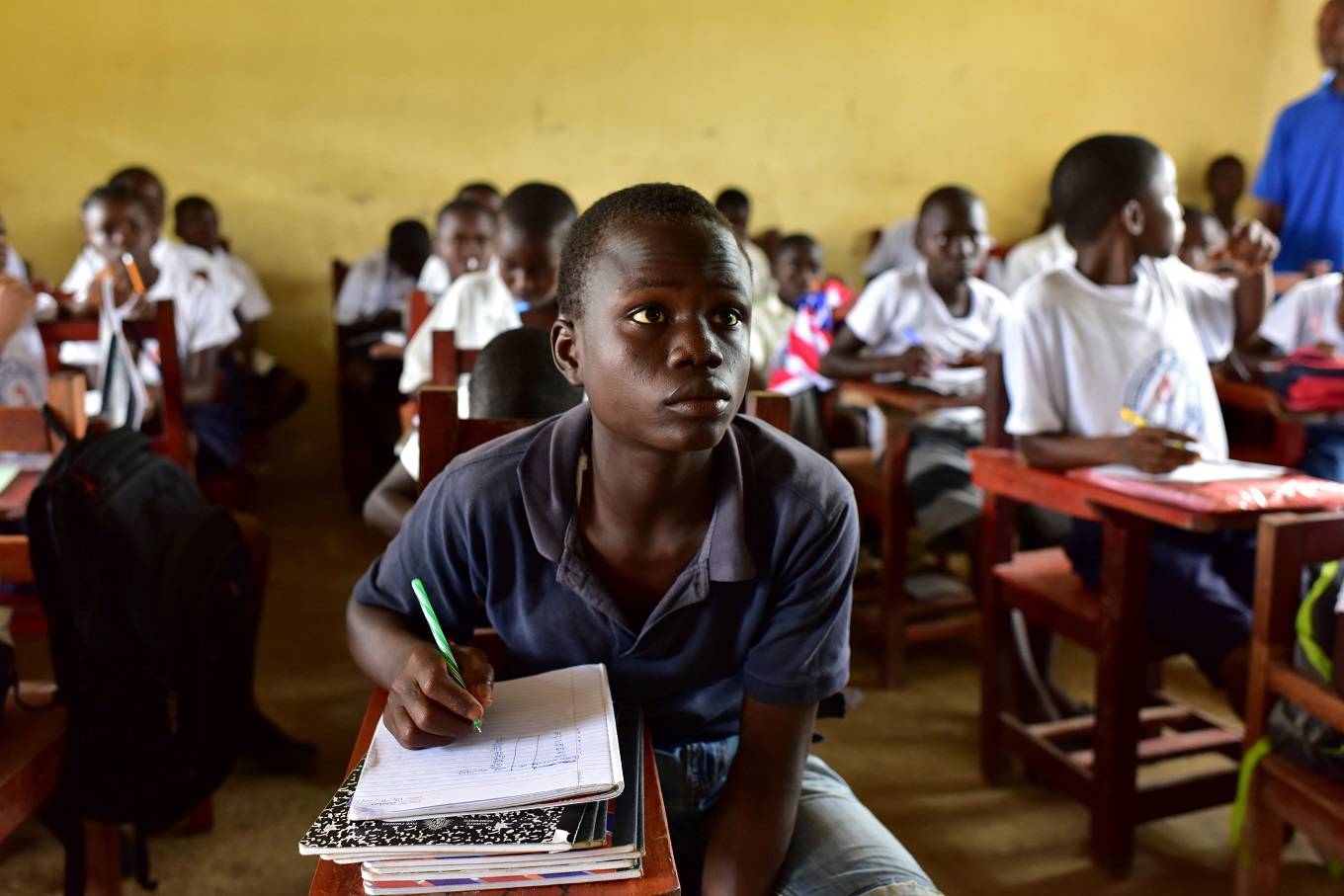 Pupils attending a class at the Cecelia Dunbar Public school in the city of Freeman Reserved