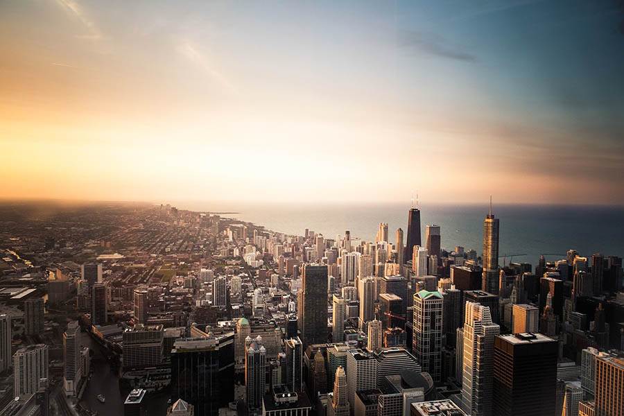 Chicago skyline.