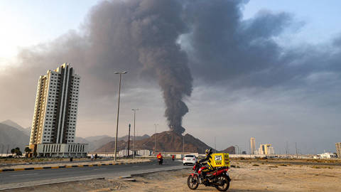 Iran strikes on UAE industrial zone.