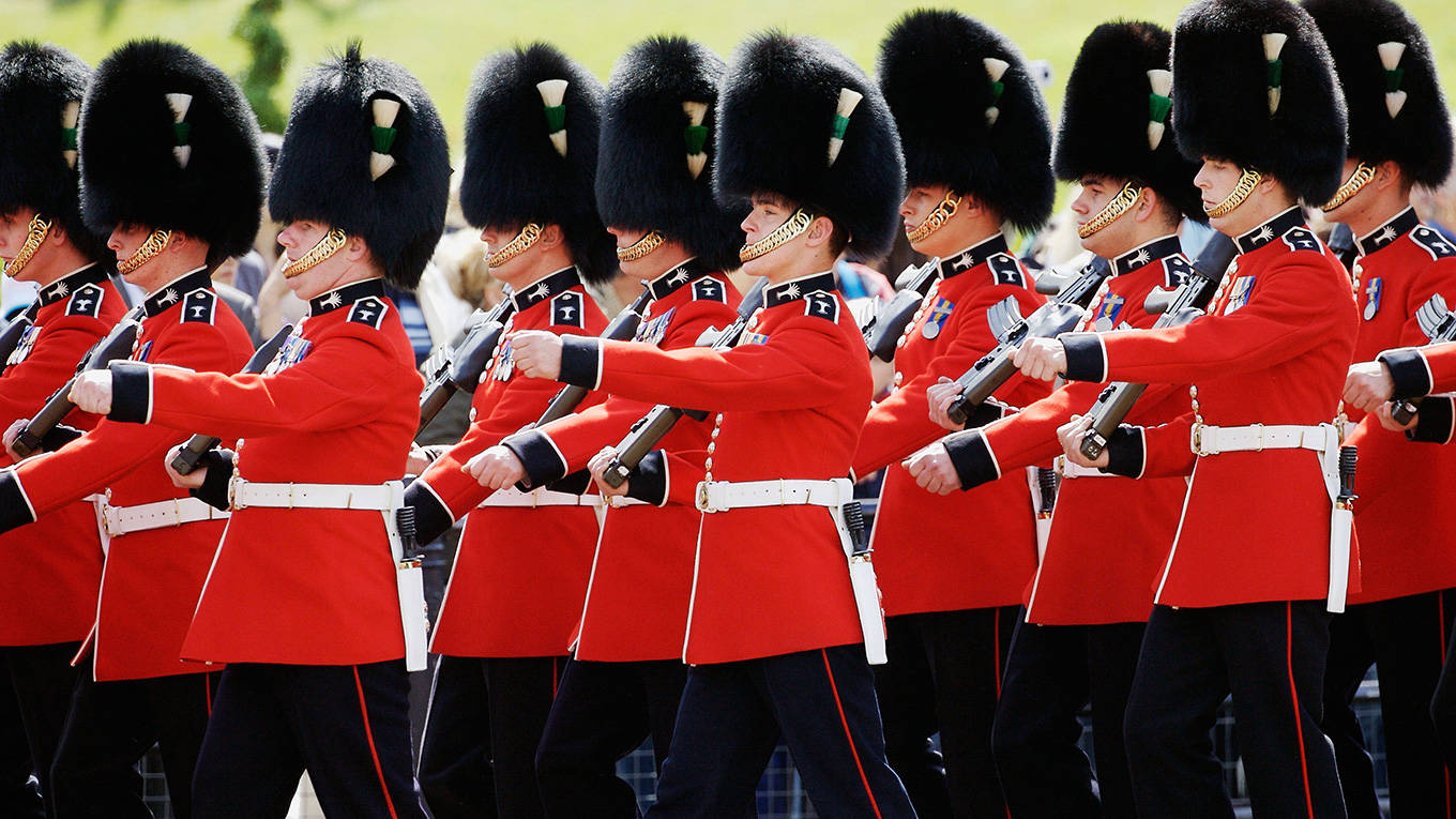 British Guards marching in London