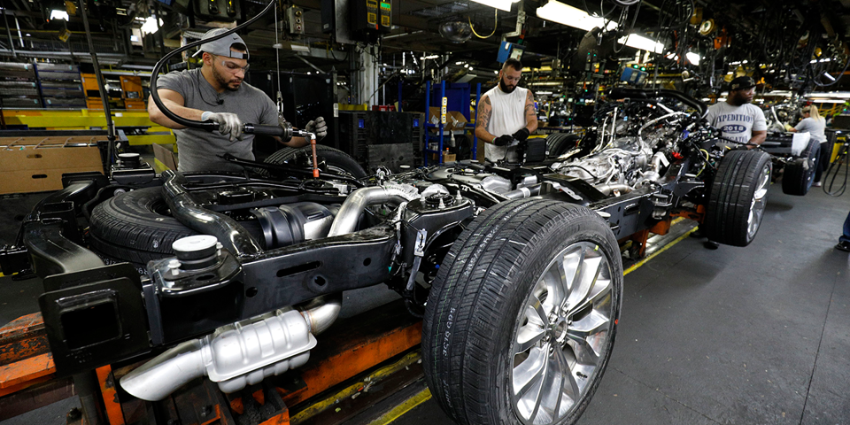 The assembly line at Ford