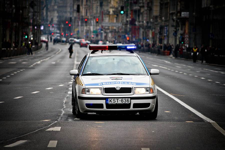 Police car in Budapest, Hungary