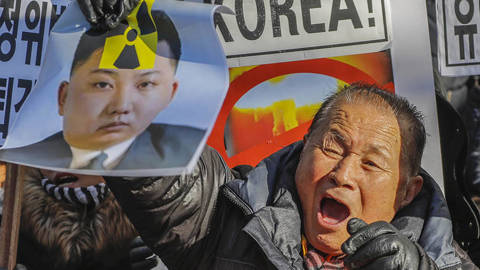 Anti-North Korea demonstration in South Korea after hydrogen bomb test