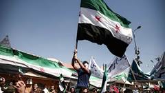 syrian opposition flag demo