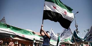 syrian opposition flag demo