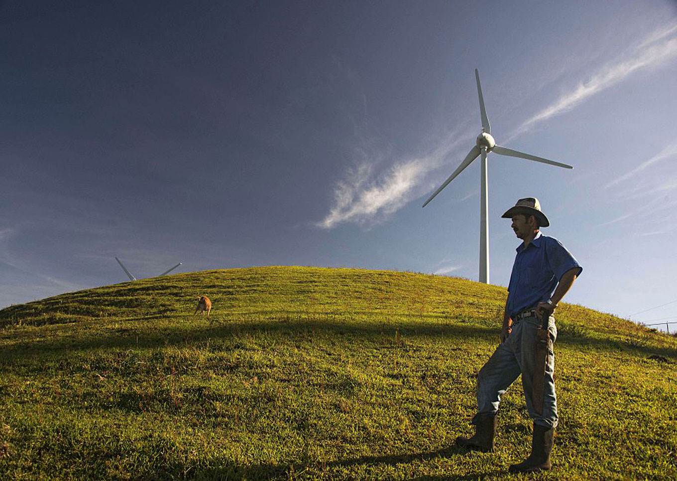 costa rican farmer wind turbine