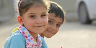 Arab children smiling