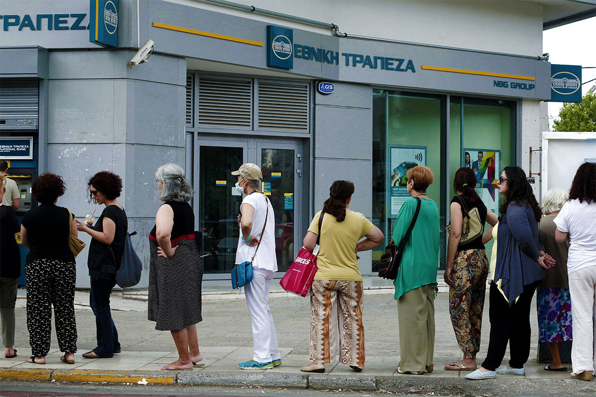 lines at greek atms