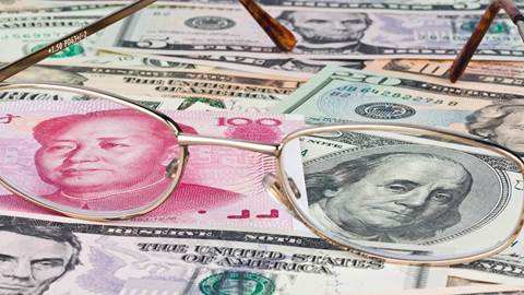 Chinese Yuan Renminbi and Dollar banknotes