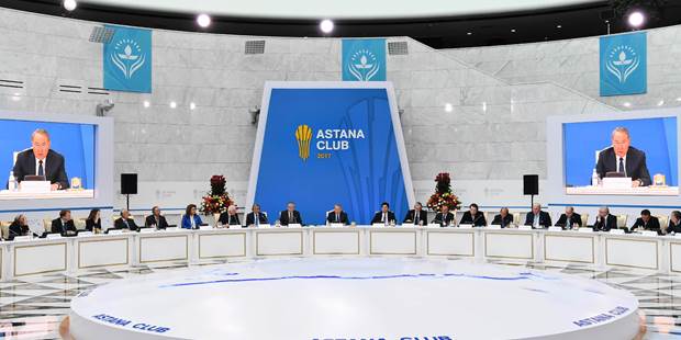 Kazakh President Nursultan Nazarbayev addressed the Astana Club