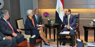  Egyptian President Abdel Fattah el-Sisi meets with Managing Director of the IMF Christine Lagarde