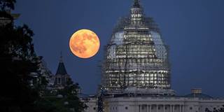 Full moon over White House.