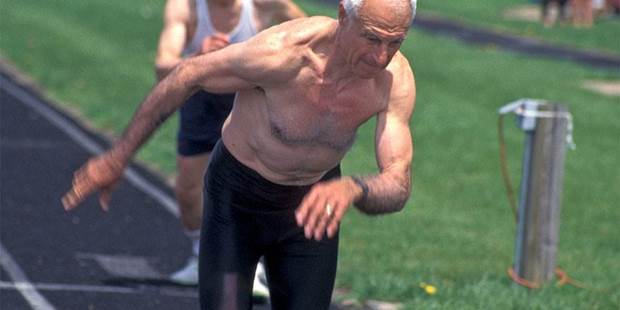 elderly running