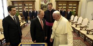 Vladimir Putin and Pope Francis