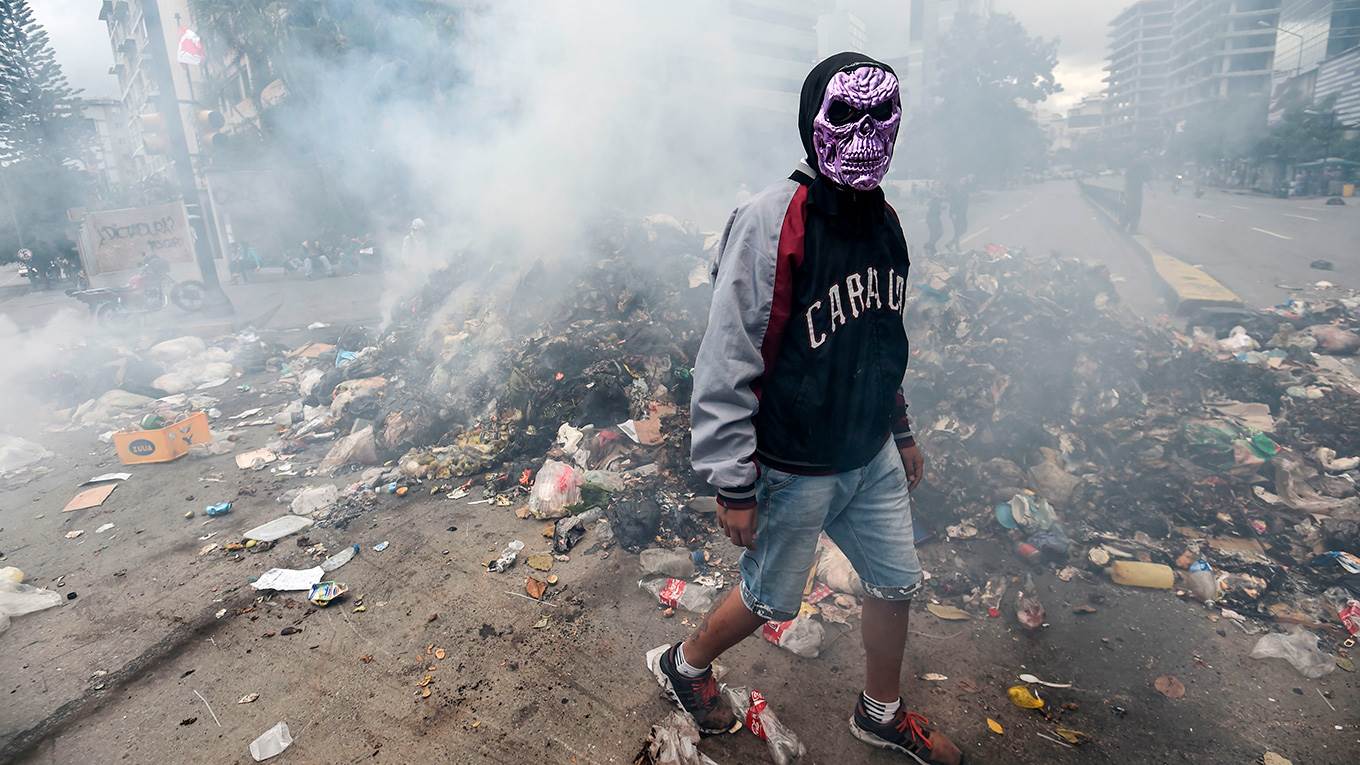 Protest in Caracas against the government of President Nicolas Maduro