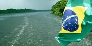 Brazil flag river climate change