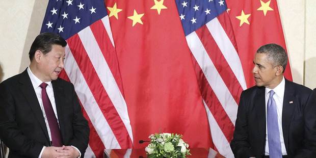 Obama Jinping US China flag