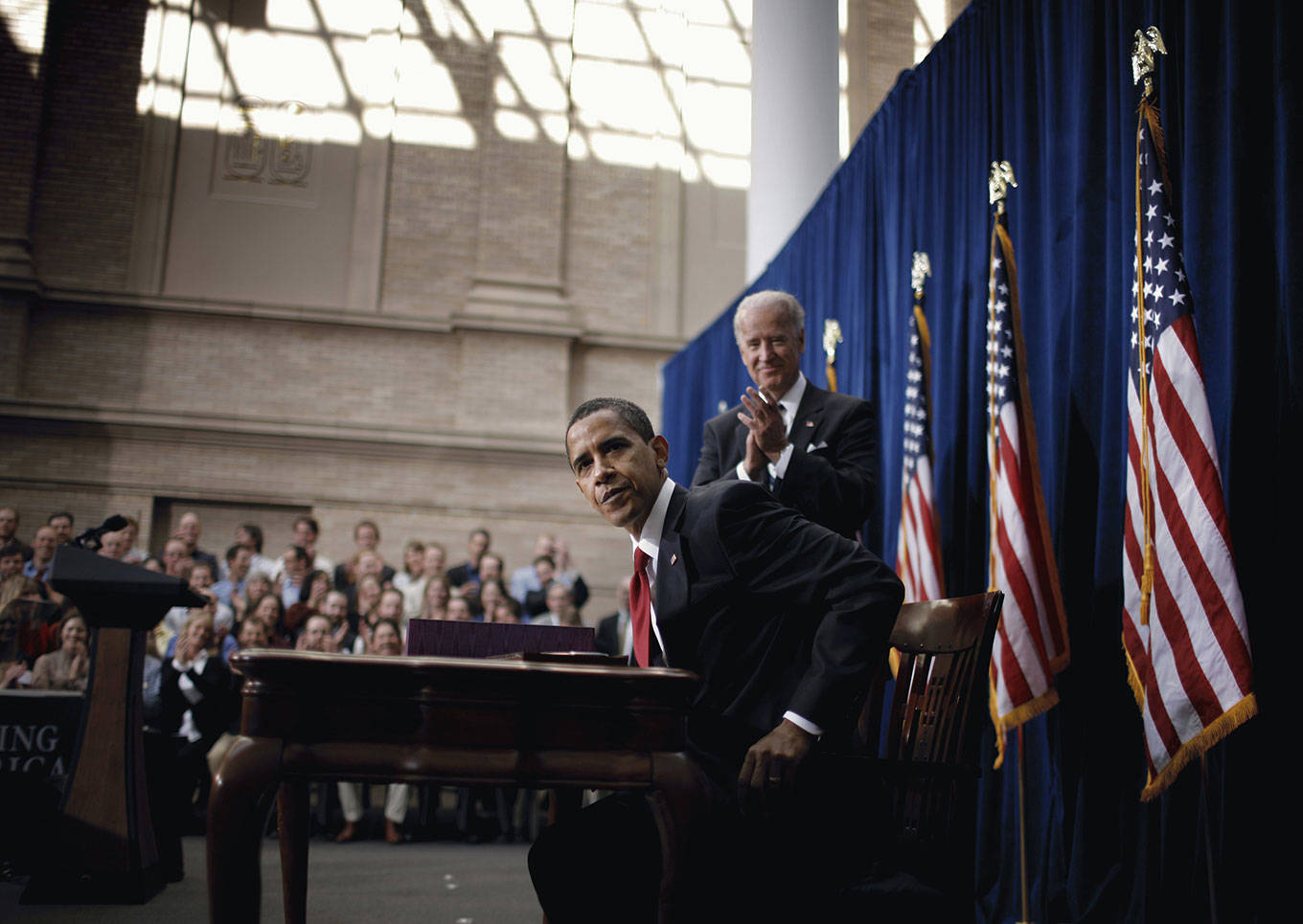 obama biden signing financial recovery act