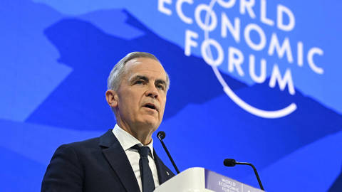 Mark Carney speaking at Davos.