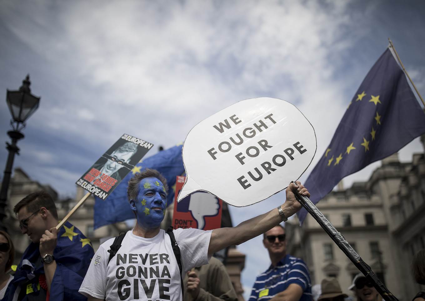 brexit protestors european union