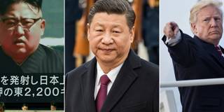  China's President Xi Jinping, North Korean leader Kim Jong-Un, US President Donald Trump