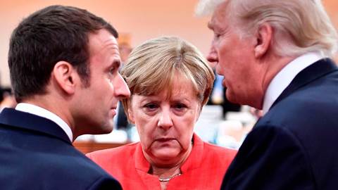 Trump, Merkel and Macron