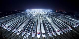 High-speed trains wait to be maintained in Wuhan, central China's Hubei Province