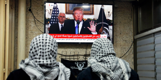 Palestinians watch Trump's speech