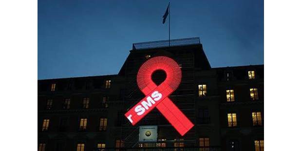 AIDS ribbon Palais Wilson