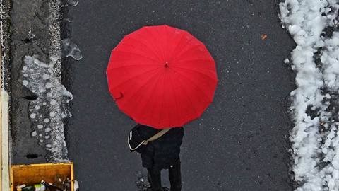 red umbrella in japan