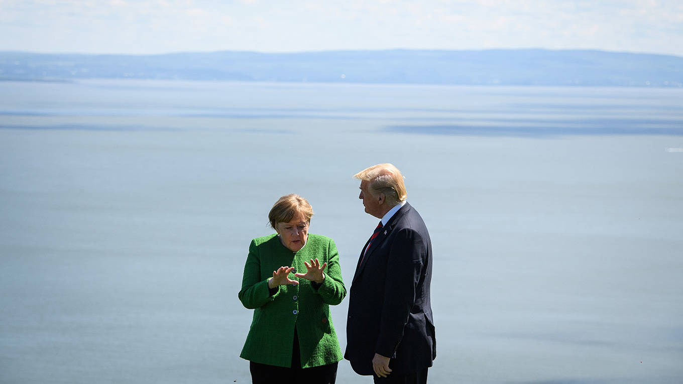 Germany's Chancellor Angela Merkel and President of the United States of America Donald Trump